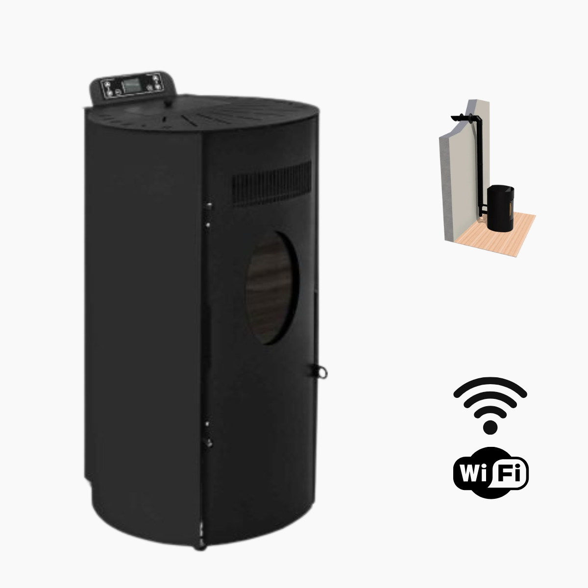 Poele etanche MODENA 9 KW Kit Ventouse WIFI Poele etanche MODENA 9 KW Kit Ventouse WIFI